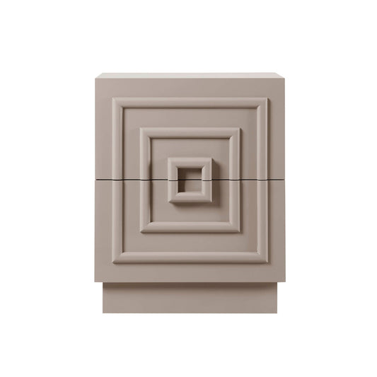 Harlow 2 Drawer Bedside Table - Taupe - DUSK