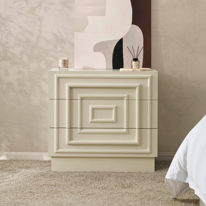 Harlow 3 Drawer Chest - Cream - DUSK