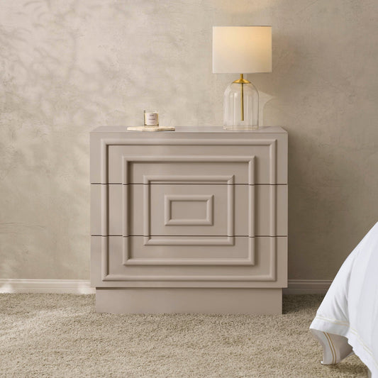 Harlow 3 Drawer Chest - Taupe - DUSK