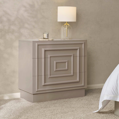 Harlow 3 Drawer Chest - Taupe - DUSK