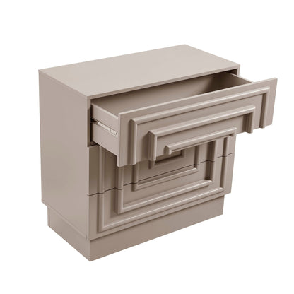 Harlow 3 Drawer Chest - Taupe - DUSK