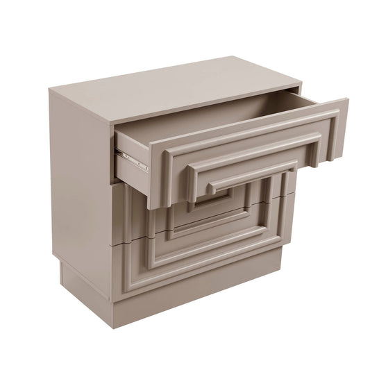 Harlow 3 Drawer Chest - Taupe - DUSK