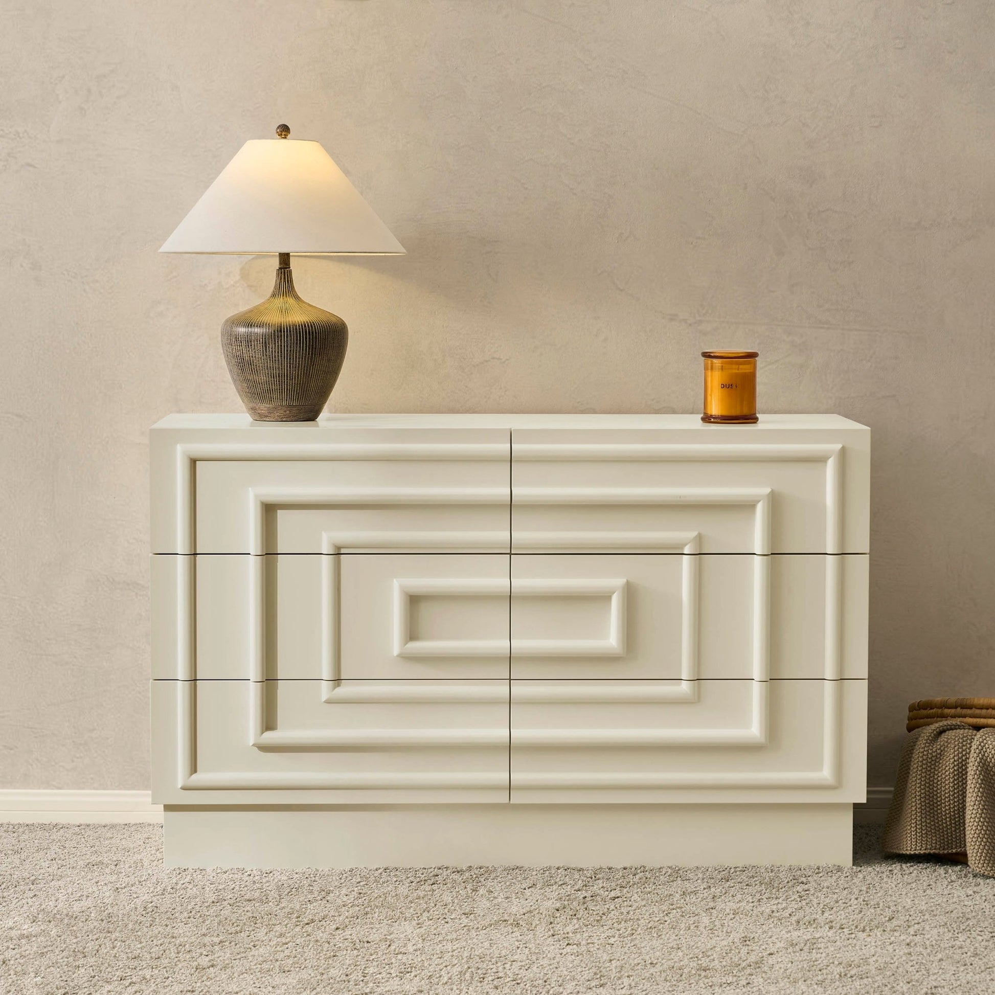 Harlow 6 Drawer Chest - Cream - DUSK