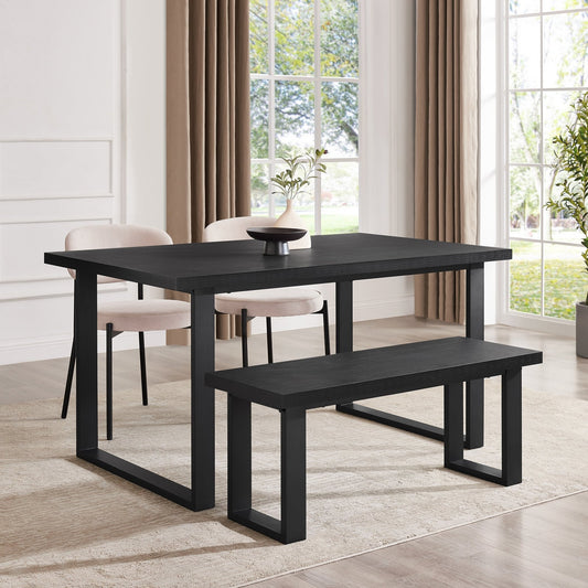 Harper 4 - 6 Seater Dining Table - Black - DUSK