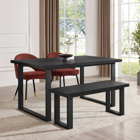 Harper 4 - 6 Seater Dining Table - Black - DUSK