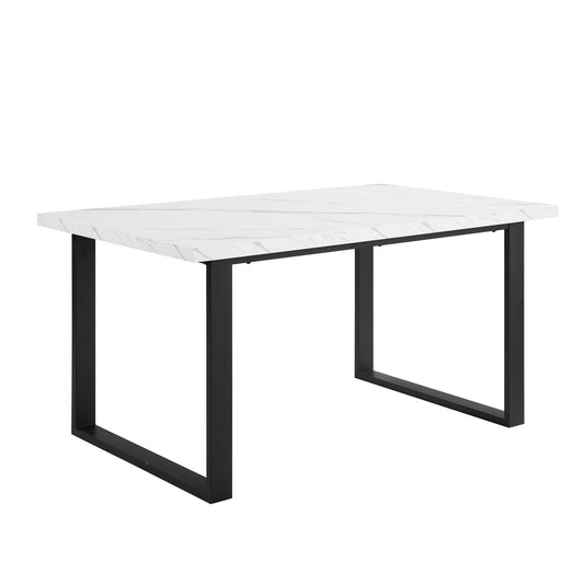 Harper 4 - 6 Seater Dining Table - Marble/Black - DUSK