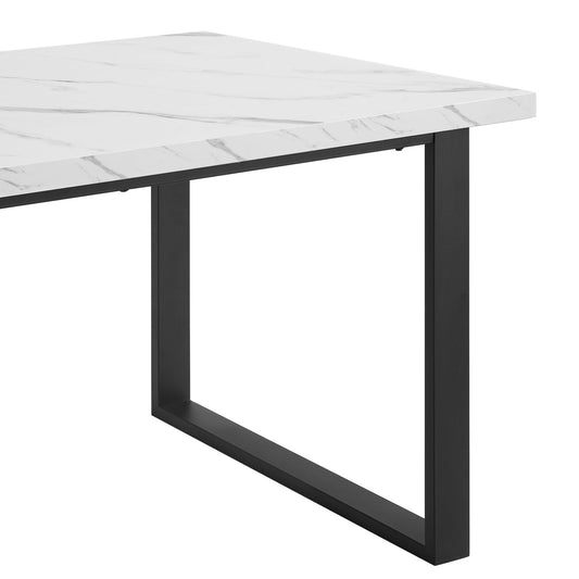 Harper 4 - 6 Seater Dining Table - Marble/Black - DUSK