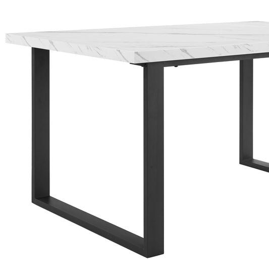 Harper 4 - 6 Seater Dining Table - Marble/Black - DUSK