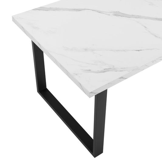 Harper 4 - 6 Seater Dining Table - Marble/Black - DUSK