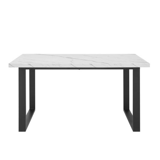 Harper 4 - 6 Seater Dining Table - Marble/Black - DUSK