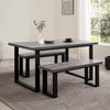 Harper 4 - 6 Seater Dining Table - Stone/Black - DUSK