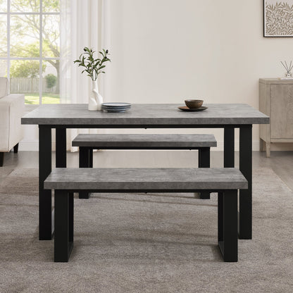 Harper 4 - 6 Seater Dining Table - Stone/Black - DUSK