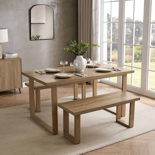 Harper Dining Bench - Light Wood - DUSK