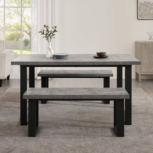 Harper Dining Bench - Stone/Black - DUSK