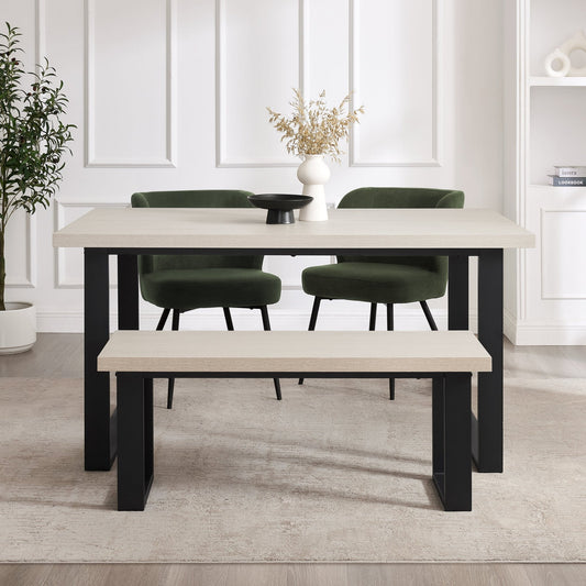 Harper Dining Bench - Wood/Black - DUSK