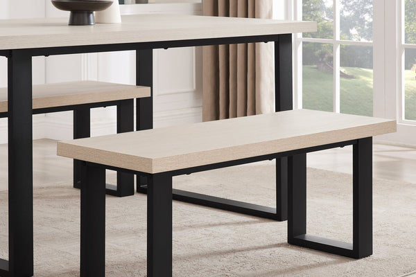 Harper Dining Bench - Wood/Black - DUSK