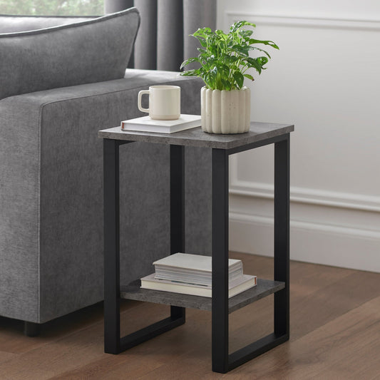 Harper Side Table - Concrete Effect - DUSK