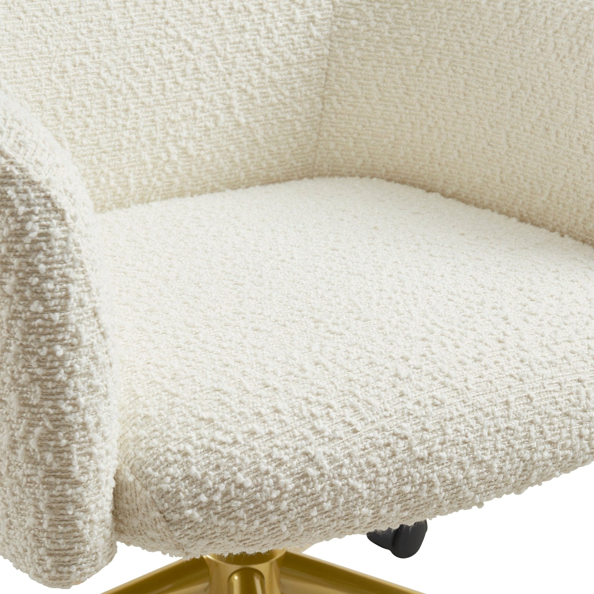 Harriet Boucle Office Chair - Cream - DUSK