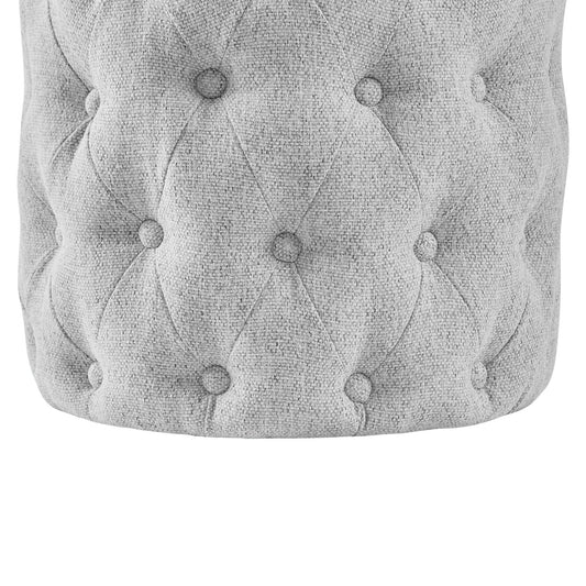 Hastings Buttoned Round Stool - Light Grey - DUSK