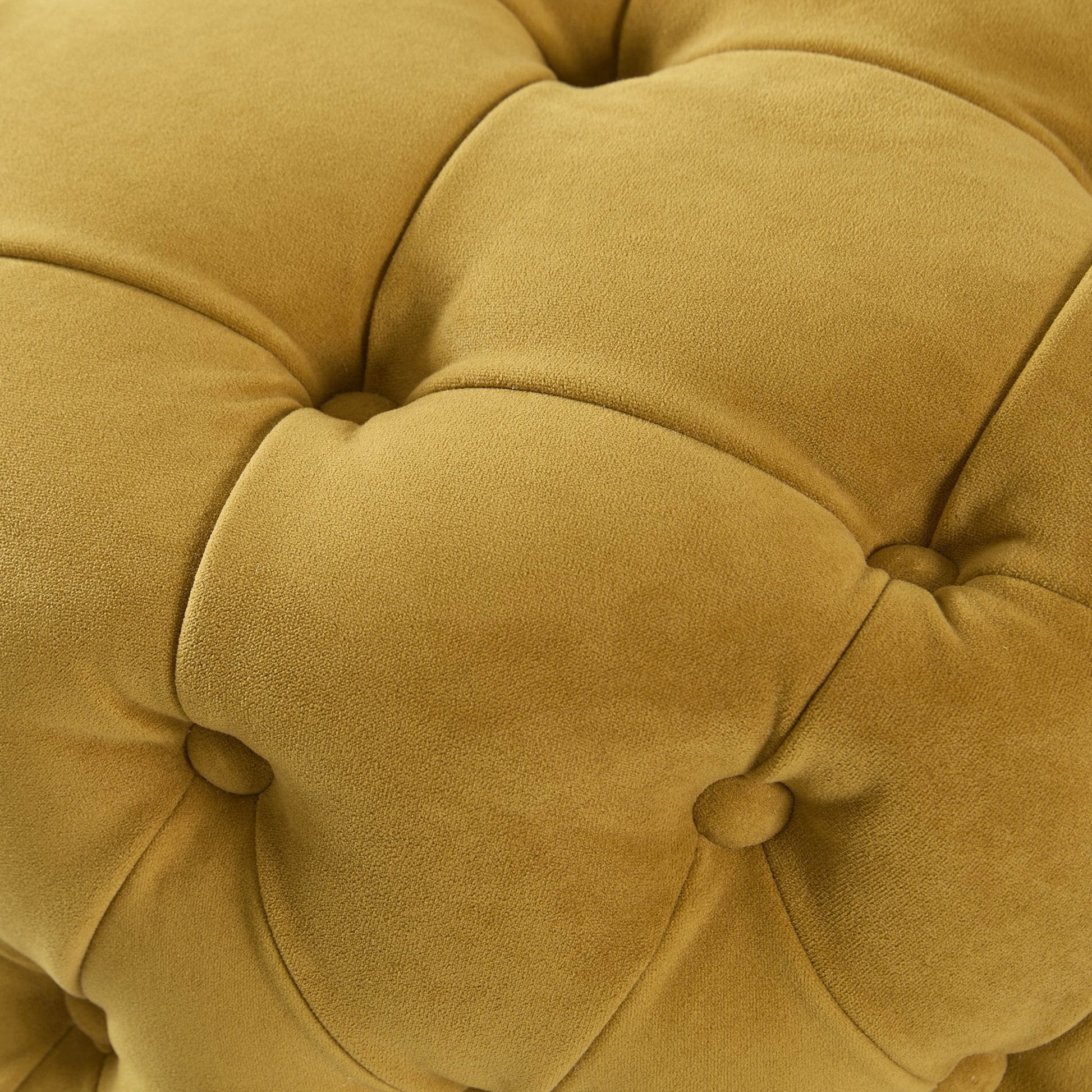 Hastings Buttoned Round Stool - Mustard - DUSK