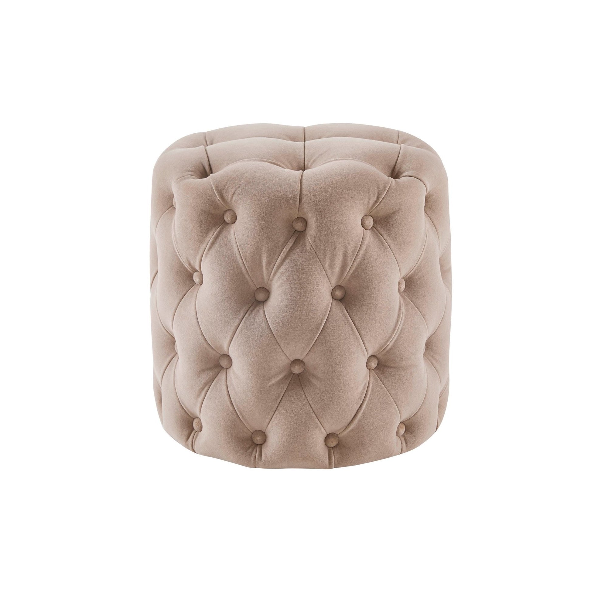 Hastings Buttoned Round Stool - Sand - DUSK