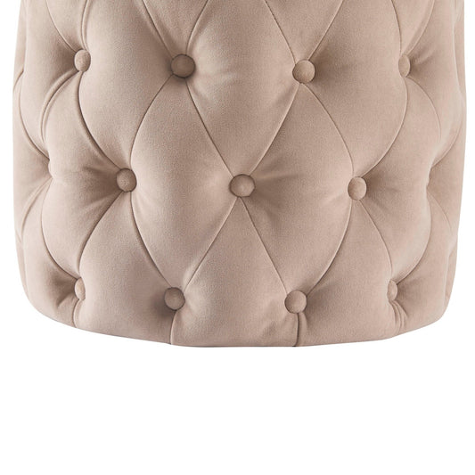 Hastings Buttoned Round Stool - Sand - DUSK