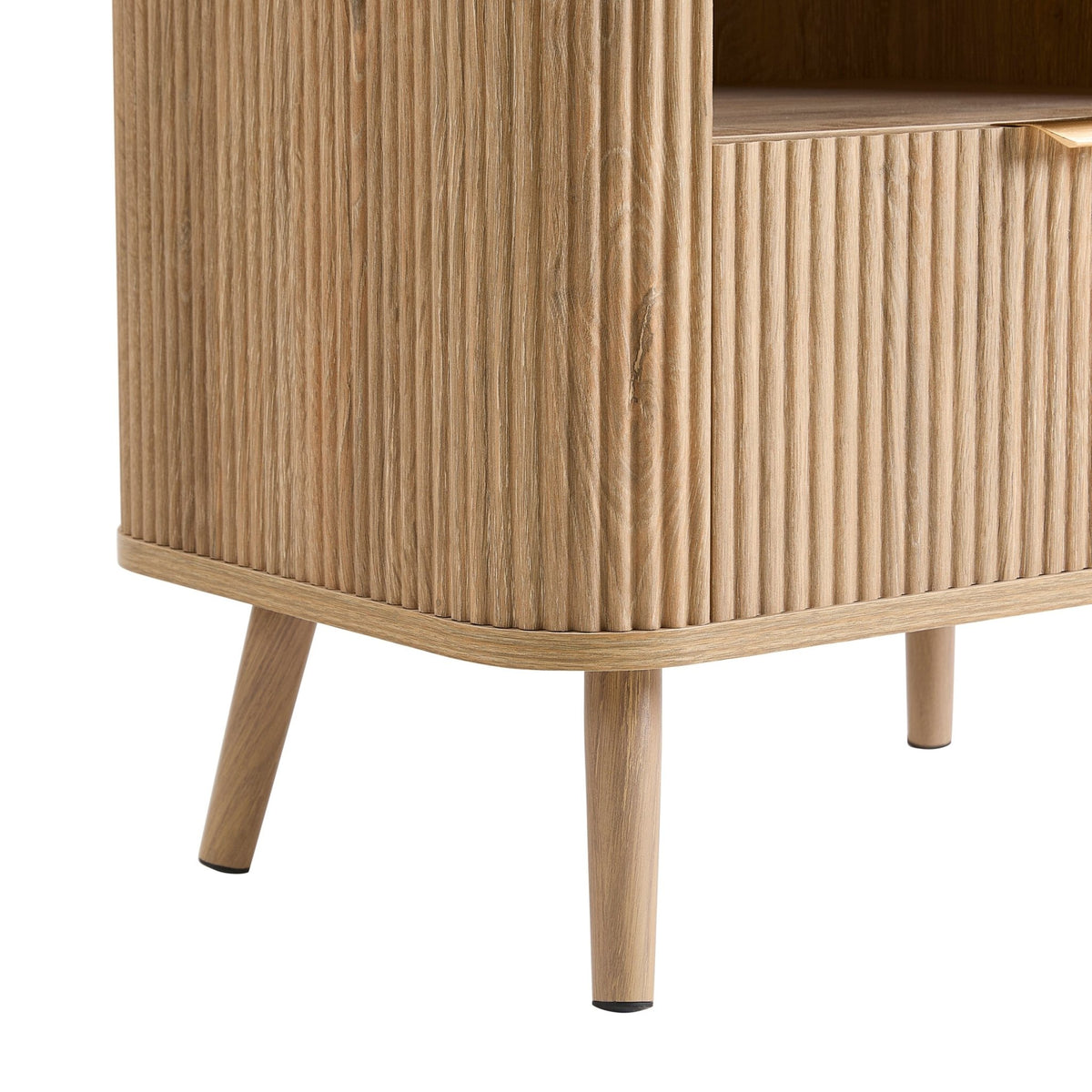 Hattie 1 Drawer Bedside with Shelf - Light Wood - DUSK