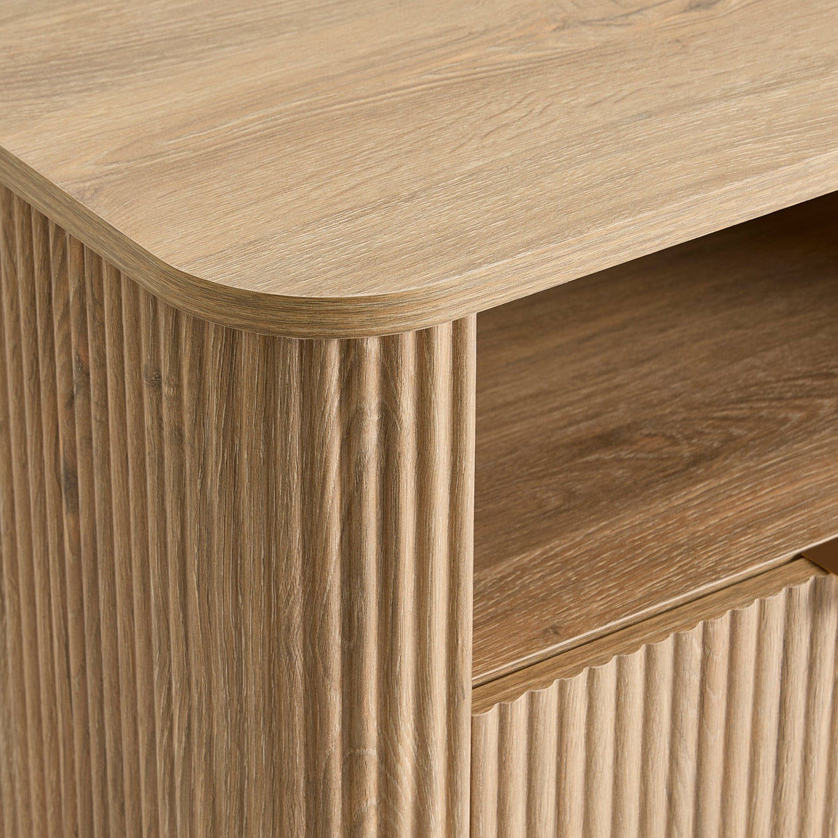 Hattie 1 Drawer Bedside with Shelf - Light Wood - DUSK