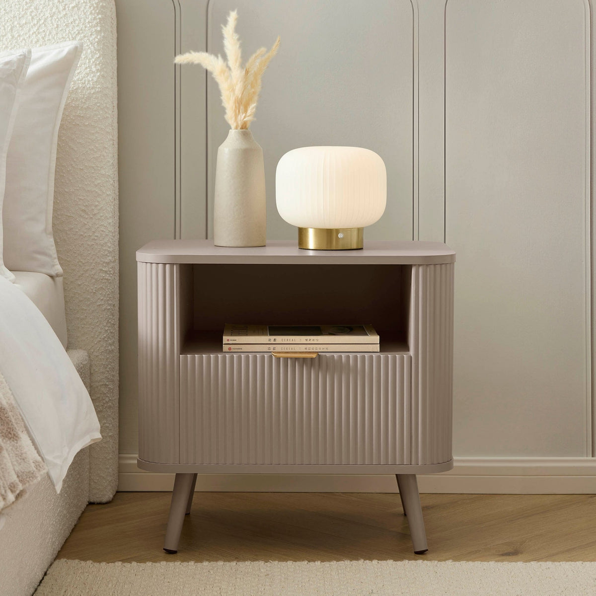 Hattie 1 Drawer Nightstand - Taupe - DUSK