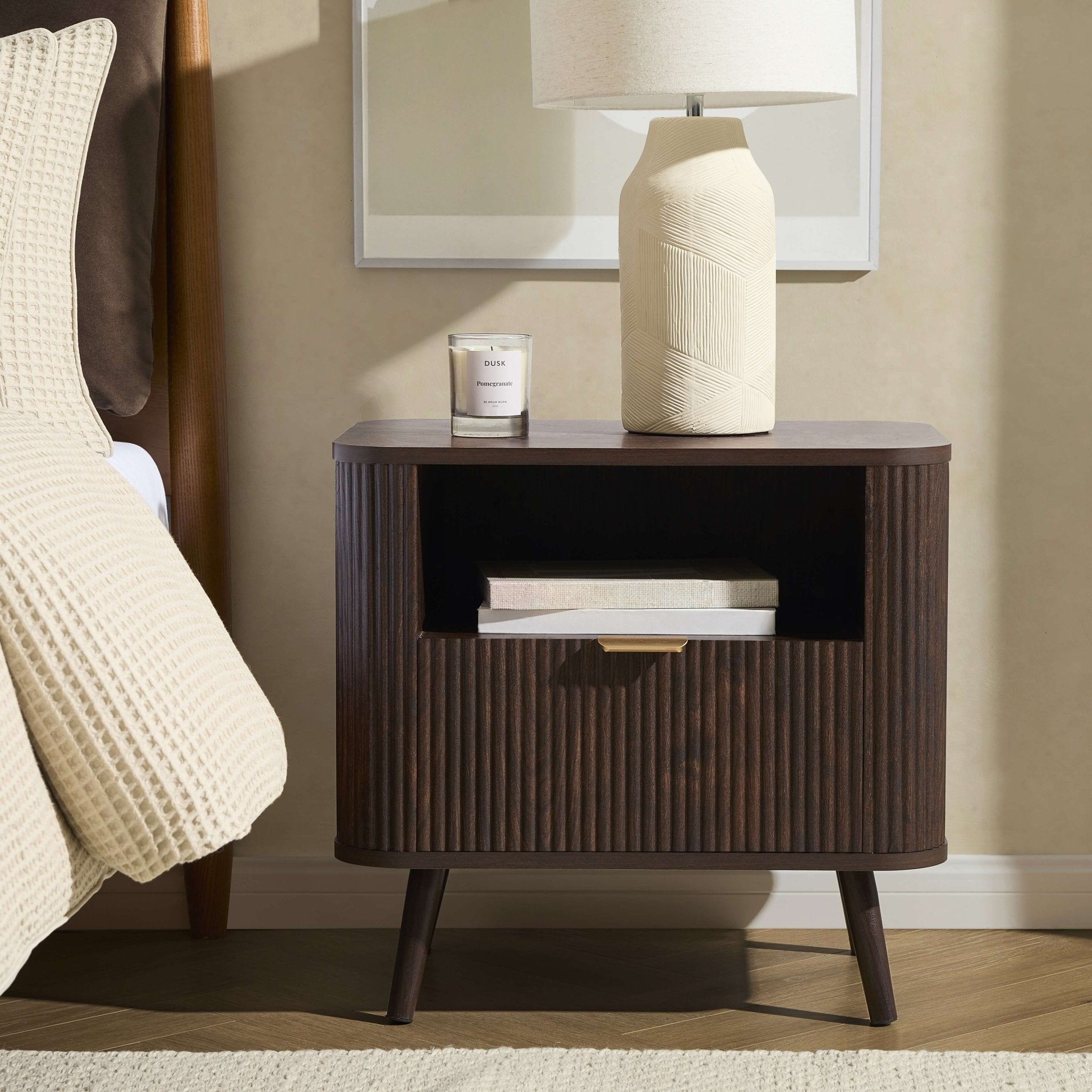 Hattie 1 Drawer Nightstand - Walnut - DUSK