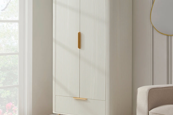 Hattie 2 Door Wardrobe - Warm White - DUSK