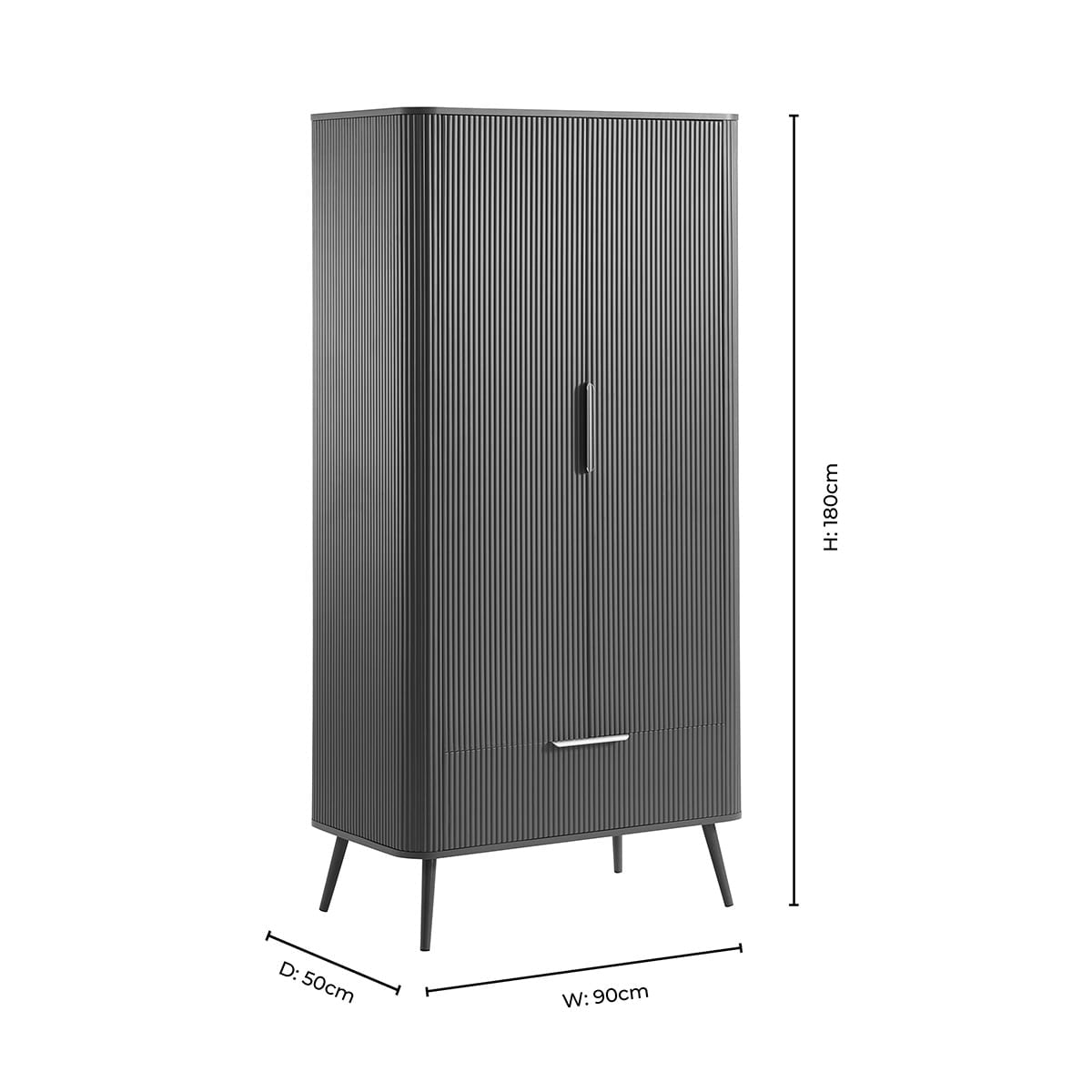 Hattie 2 Door Wardrobe with Drawer - Midnight - DUSK