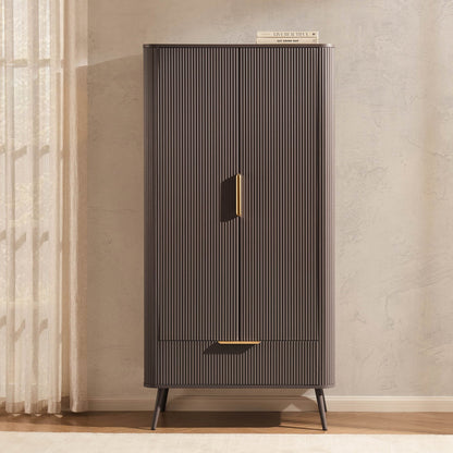 Hattie 2 Door Wardrobe with Drawer - Mocha - DUSK