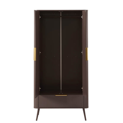 Hattie 2 Door Wardrobe with Drawer - Mocha - DUSK