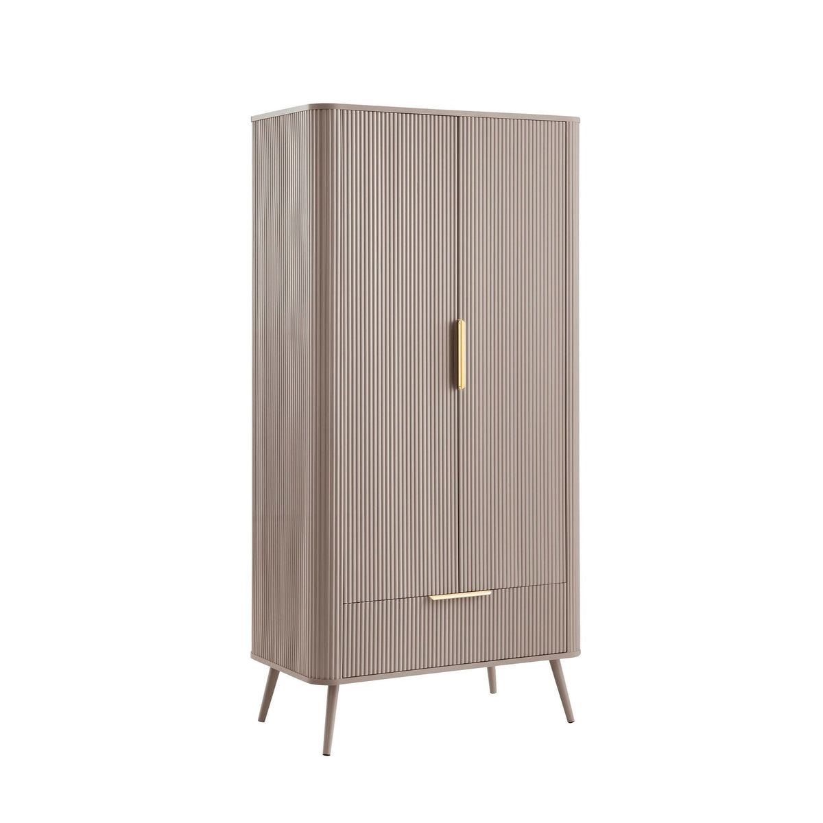 Hattie 2 Door Wardrobe with Drawer - Taupe - DUSK