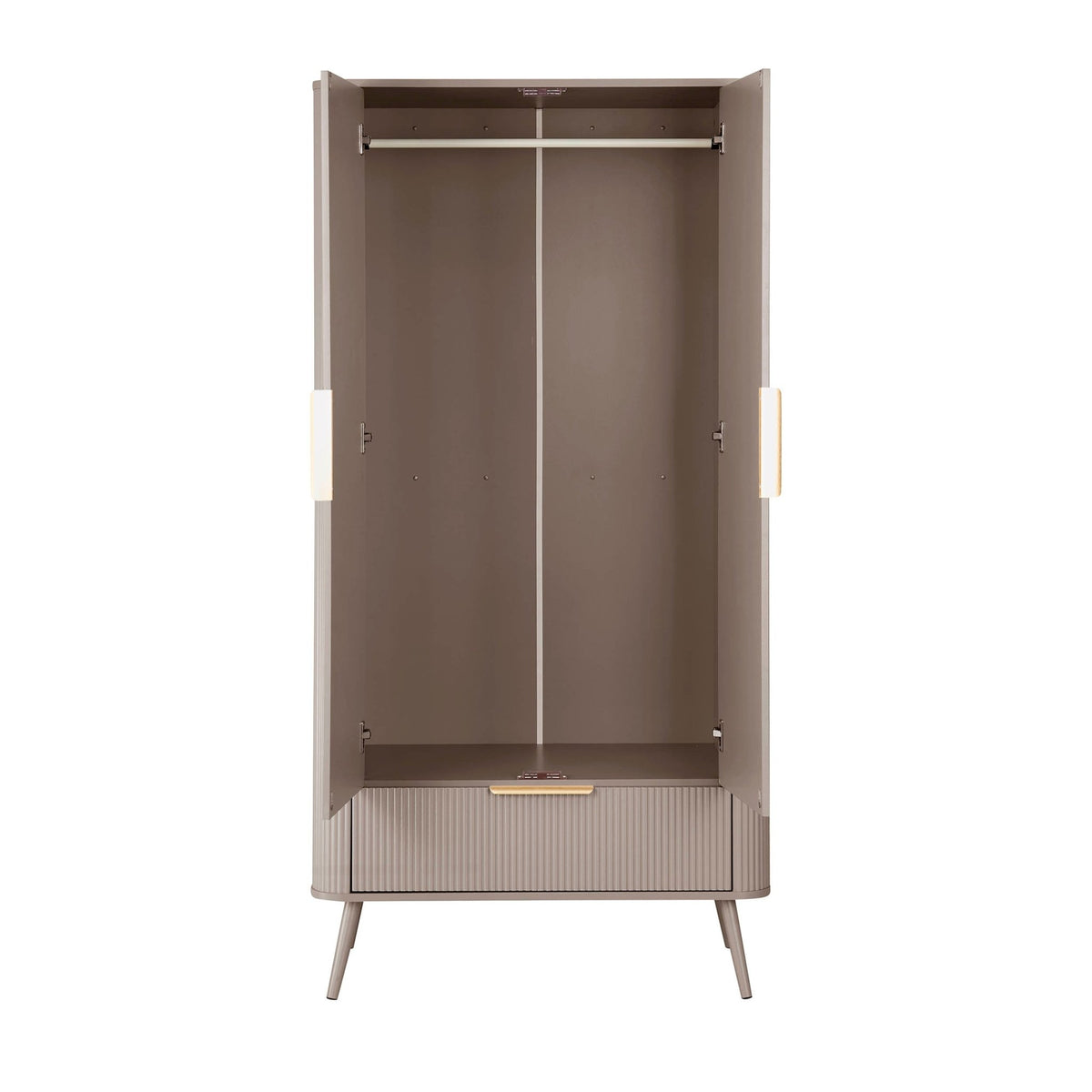 Hattie 2 Door Wardrobe with Drawer - Taupe - DUSK