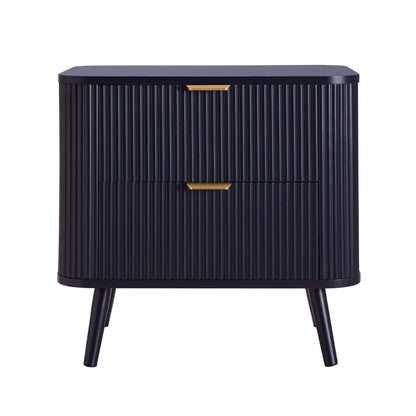 Hattie 2 Drawer Bedside Table - Midnight - DUSK