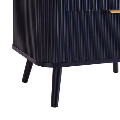 Hattie 2 Drawer Bedside Table - Midnight - DUSK