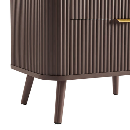 Hattie 2 Drawer Bedside Table - Mocha - DUSK
