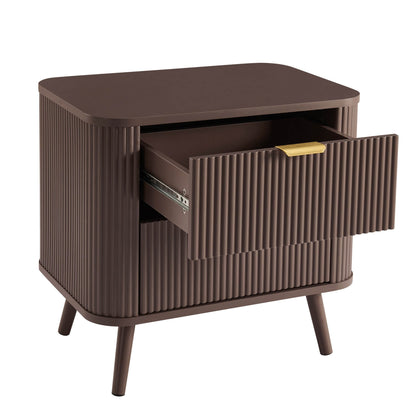 Hattie 2 Drawer Bedside Table - Mocha - DUSK