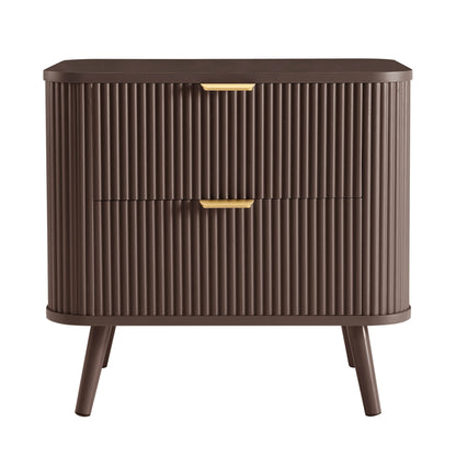 Hattie 2 Drawer Bedside Table - Mocha - DUSK