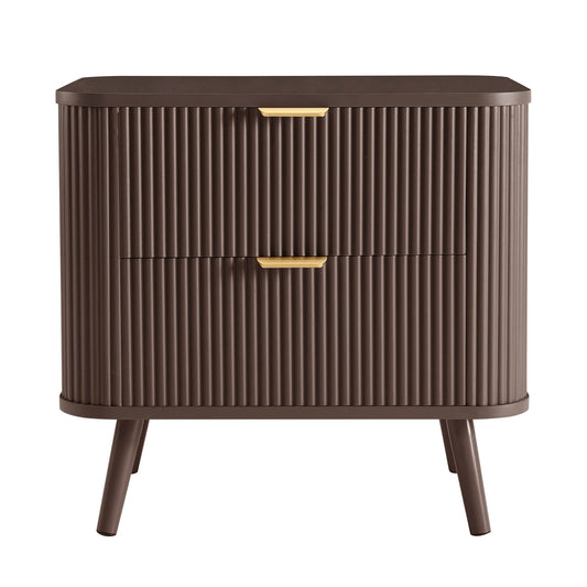 Hattie 2 Drawer Bedside Table - Mocha - DUSK