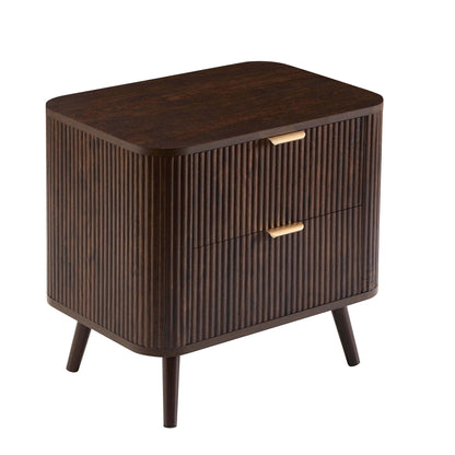 Hattie 2 Drawer Bedside Table - Walnut - DUSK