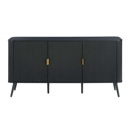 Hattie 3 Door Sideboard - Black - DUSK