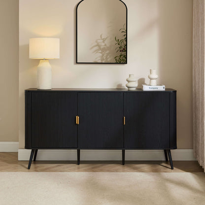 Hattie 3 Door Sideboard - Black - DUSK