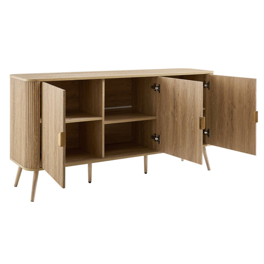 Hattie 3 Door Sideboard - Light Wood - DUSK