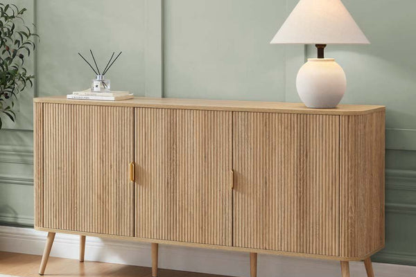 Hattie 3 Door Sideboard - Light Wood - DUSK