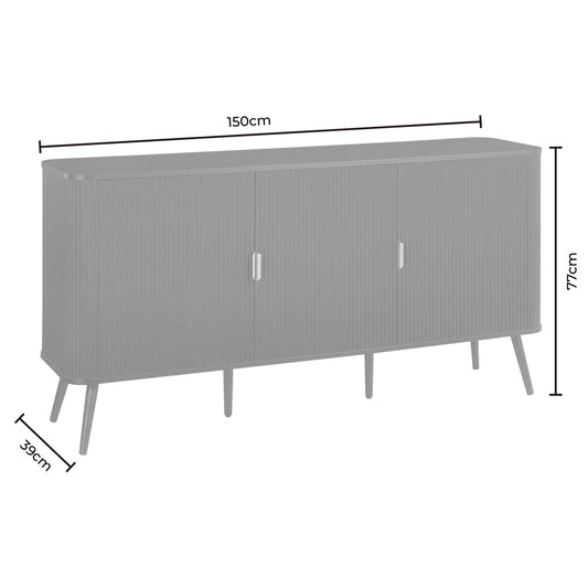 Hattie 3 Door Sideboard - Teal - DUSK