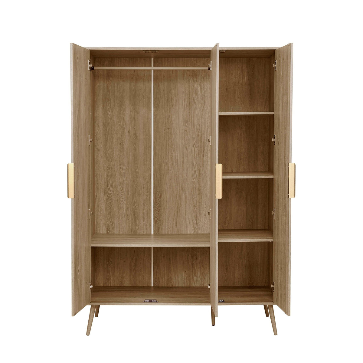 Hattie 3 Door Wardrobe - Light Wood - DUSK