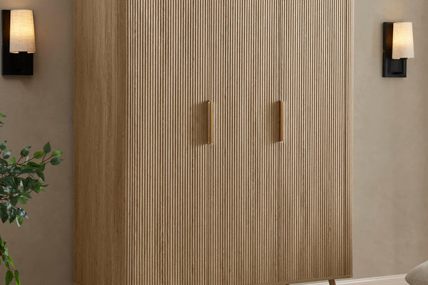 Hattie 3 Door Wardrobe - Light Wood - DUSK